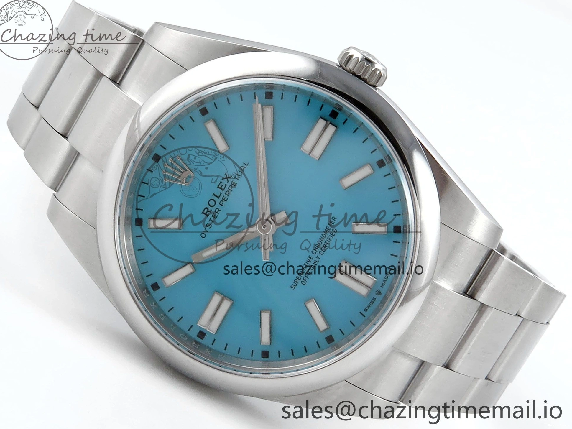 0115 Oyster Perpetual 124300 41mm EWEF Best Edition 904L Steel Tiffany Blue Dial A Upgraded 771